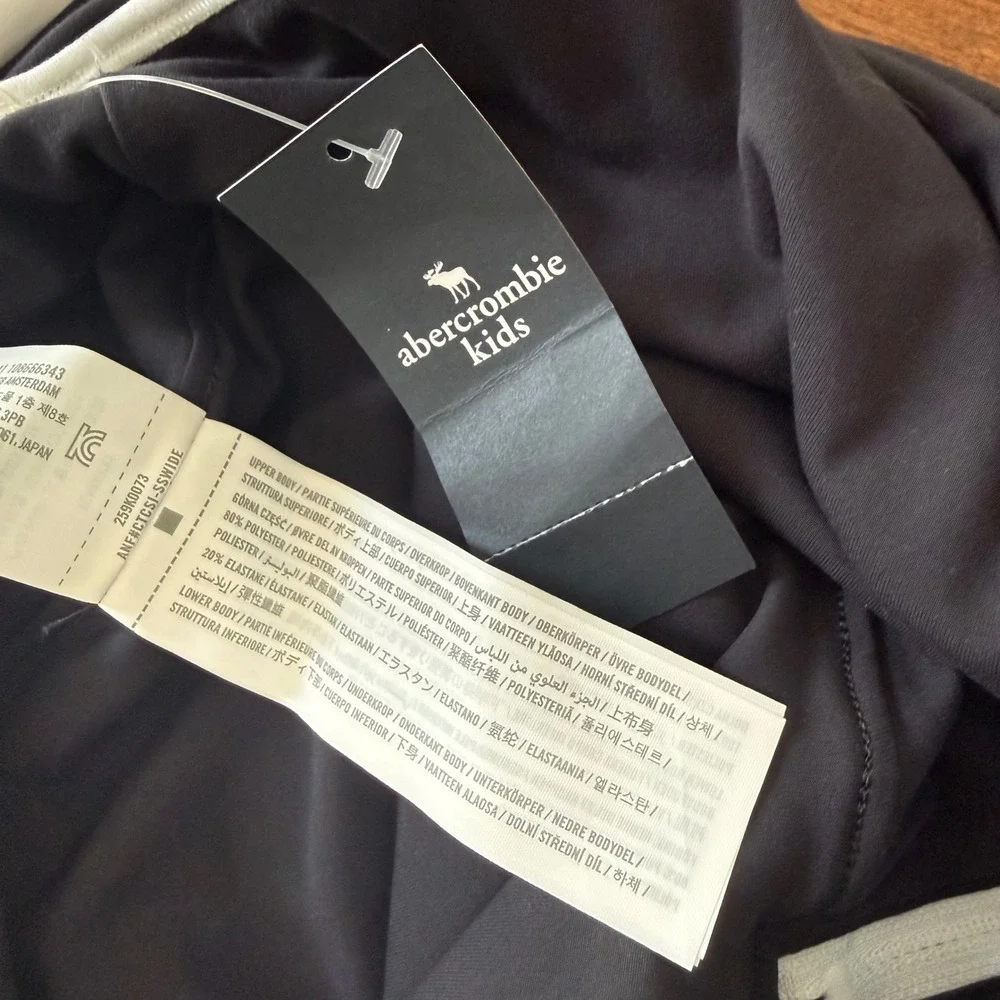 NEW Abercrombie Kids YPB Black Quarter Zip Pleated Active Tennis Dress 15/16‎